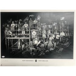 LTD EDITION TORONTO MAPLE LEAFS "NEW MEMORIES TEAM AUTOGRAPHED 30" X 20" JSA COA