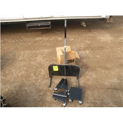 Snowmobile lift & 3 metal dollies