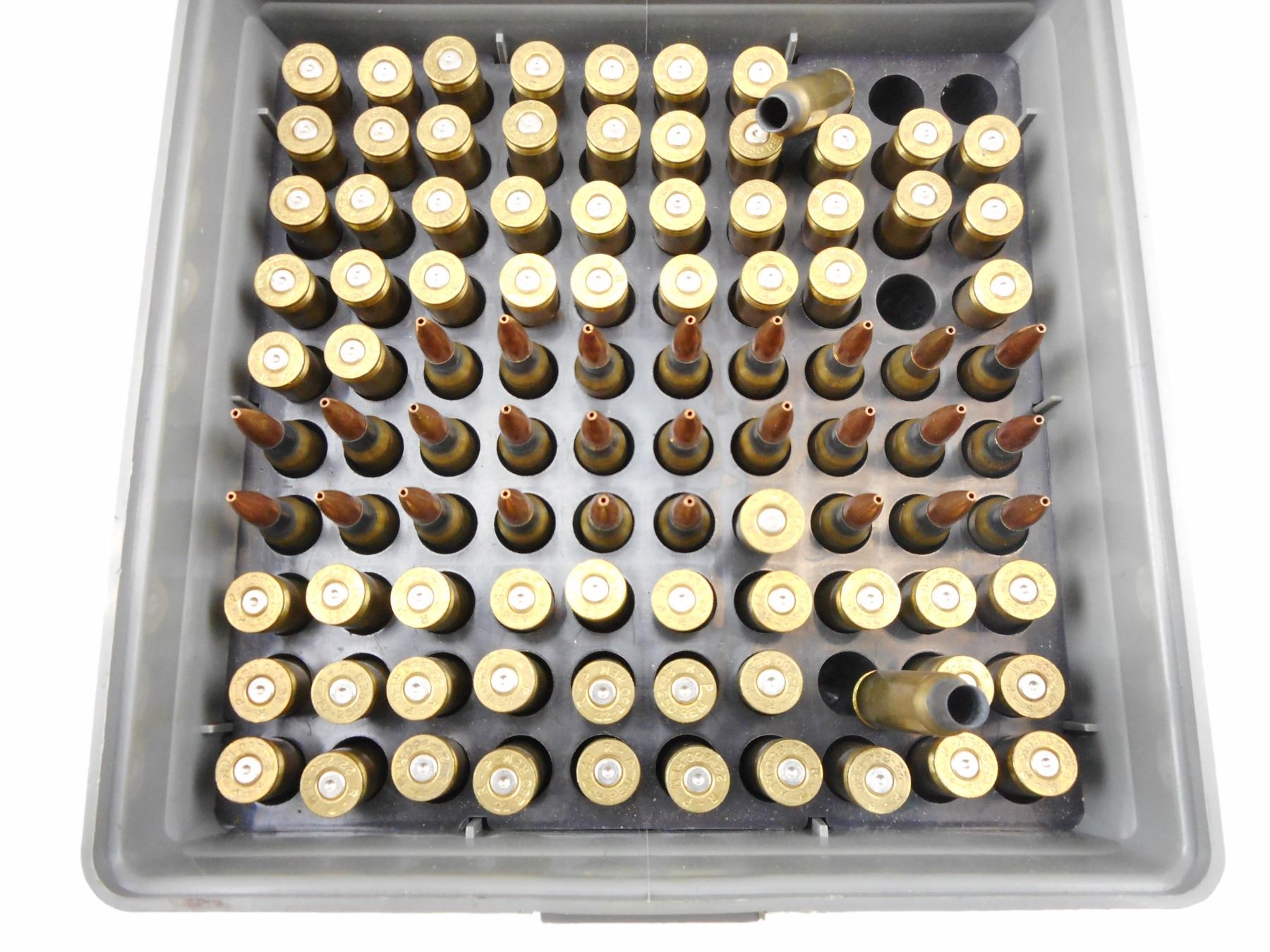 22 225 Rem Ammo Brass In Plastic Case