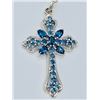 Image 2 : STERLING SILVER CROSS WITH BLUE TOPAZ