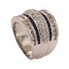 Image 4 : 1.40 ctw Sapphire and Diamond Ring - 14KT White Gold