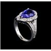 Image 4 : 3.68 ctw Tanzanite and Diamond Ring - 14KT White Gold