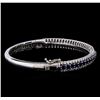 Image 2 : 3.40 ctw Sapphire and Diamond Bracelet - 14KT White Gold