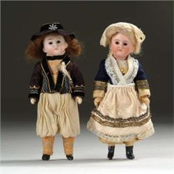 PAIR OF 7 1/2” 1920’s FRENCH DOLLS