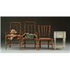 Image 1 : LOT OF THREE CHAIRS AND TWO-TIERED TABLE