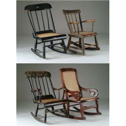 4 WOODED CHILDREN’S ROCKING CHAIRS