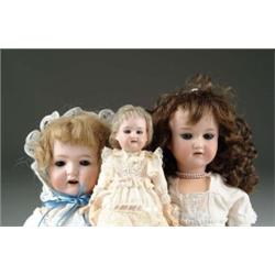 LOT OF 3 BISQUE HEAD DOLLS