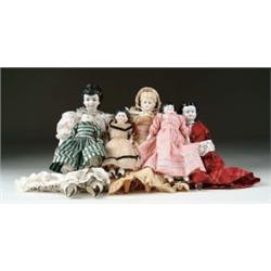 LOT OF SIX CHINA HEAD DOLLS