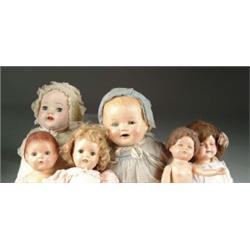 LOT OF SIX COMPOSITION DOLLS
