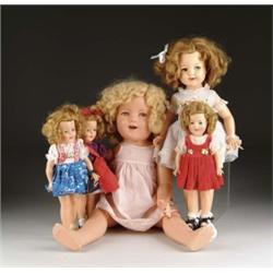 FIVE SHIRLEY TEMPLE DOLLS