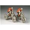 PAIR OF CAST IRON RIDERS ON BIKES