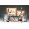 Image 1 : 6 PATRIOTIC/FIRECRACKER POSTCARDS & SPHERICAL FLAG HOLDERS