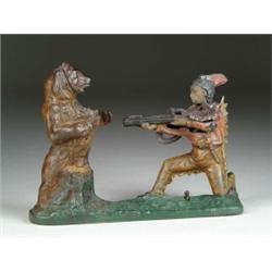 INDIAN SHOOTING BEAR MECHANICAL BANK