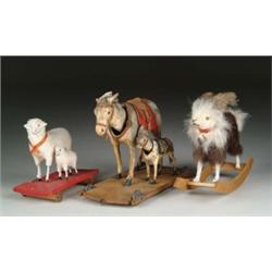 THREE GERMAN PLATFORM ANIMALS