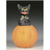 Image 1 : PUMPKIN WITH BLACK CAT CONTAINER