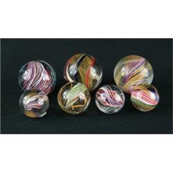 LOT OF 7 SWIRL MARBLES