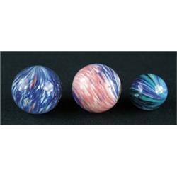 LOT OF 3 ONIONSKIN MARBLES