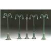 Image 1 : 5 LIONEL STANDARD GAUGE STREET LAMPS “4 DOUBLE LAMPS, 1 SINGLE