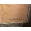 Image 2 : HAND PAINTED FRAMED and SIGNED ART WORK DEPICTING A RESTING LION