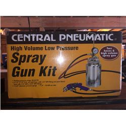 CENTRAL PNEUMATIC HIGH VOLUME/LOW PRESSURE SPRAY GUN KIT (NEW)