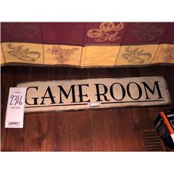 "GAME ROOM" WOODEN SIGN