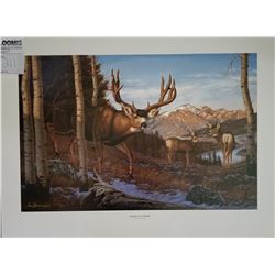 UNFRAMED ART "HEADING TO WATER" BY TOM MANSANAREZ 1996 PRINT #312