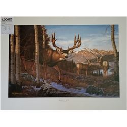 UNFRAMED ART "HEADING TO WATER" BY TOM MANSANAREZ 1996 PRINT #313