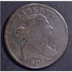1803 HALF CENT, VG some porosity