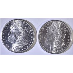 (2) 1881-S MORGAN DOLLARS CH BU