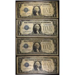 4-1928 SILVER CERTIFICATES  “FUNNY BACK NOTES” NIC