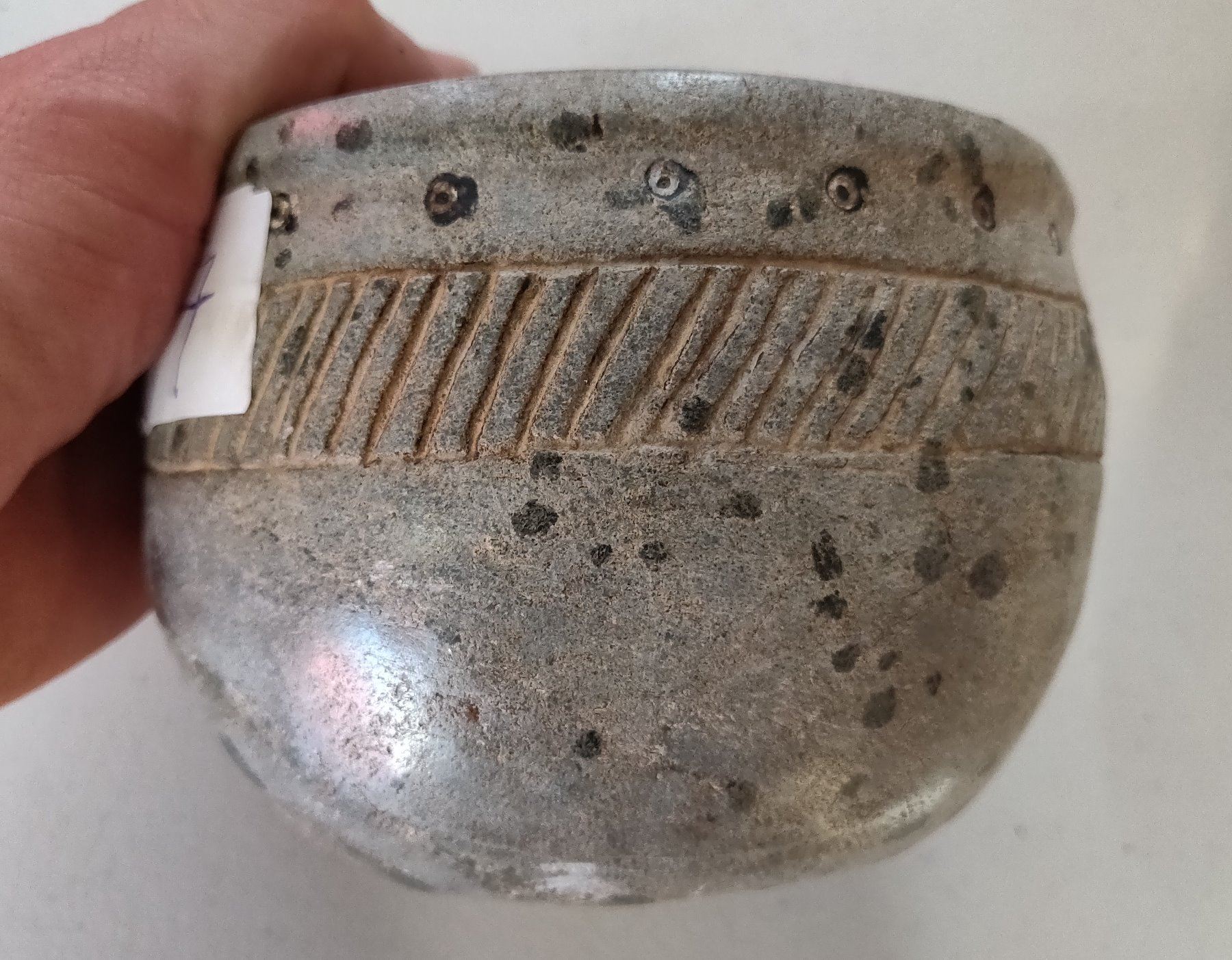 Chumash Shell Inlaid Stone Bowl