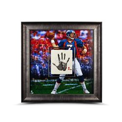 John Elway Signed LE Broncos 36x36 Custom Framed Tegata Handprint Display (UDA COA)