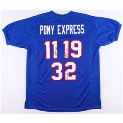 Eric Dickerson, Craig James  Lance Mcllhenny Signed SMU Jersey (JSA COA)