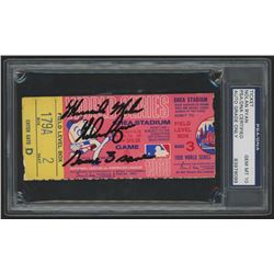 Nolan Ryan Signed 1969 World Series Game 3 Ticket Inscribed  'Miracle Mets  and  Game 3 Save  (PSA 1