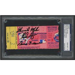 Nolan Ryan Signed 1969 World Series Game 3 Ticket Inscribed "'Miracle Mets" and "Game 3 Save" (PSA 1