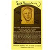 Image 1 : Hank Greenberg Signed Gold Hall of Fame Postcard (JSA COA)