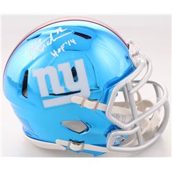 Michael Strahan Signed Giants Chrome Speed Mini Helmet Inscribed  HOF 14  (JSA COA)