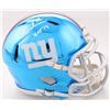 Image 1 : Michael Strahan Signed Giants Chrome Speed Mini Helmet Inscribed "HOF 14" (JSA COA)