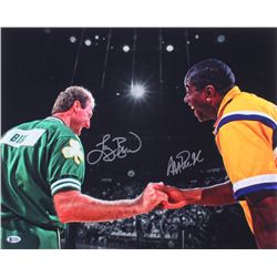 Magic Johnson  Larry Bird Signed 16x20 Photo (Beckett COA)