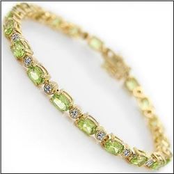 13.29 CT Peridot   Diamond Designer Bracelet