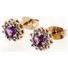 Image 1 : 3.72 CT Amethyst  Diamond Elegant Earrings