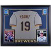 Image 1 : Robin Yount Signed Milwaukee Brewers 35x43 Custom Framed Jersey (JSA Hologram)