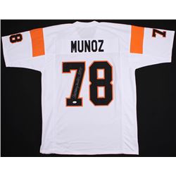 Anthony Munoz Signed Cincinnati Bengals Jersey Inscribed "HOF 98" (JSA COA)