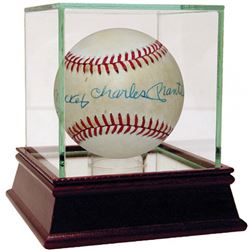 Mickey Charles Mantle Signed OAL Baseball with High Quality Display Case (Steiner COA)