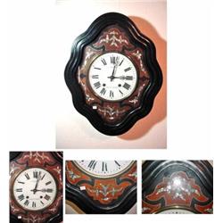 FRENCH PICTURE FRAME MOREZ TIME AND STRIKE WITH HOUR REPEAT SOLD BY J. MATRAT 1870'S. 24" X 19" X 5.