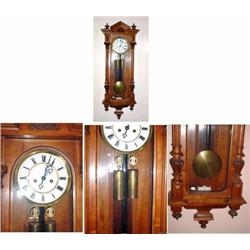 GYSTAR BECJER GERNAB VUEBBA STYLE TIME AND STRIKE WALL REGULATOR 2WT SERIAL 28543. EARLY 1880'S-1881