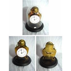 UNSIGNED TIME ONLY NOVELTY UNDER DOME; PLATFORM ESCAPEMENT WITH PASSING STRIKE; PLATES CUT IN SHIELD