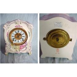 ANSONIA ROYAL BONN TIME & STRIKE MANTEL PORCELAIN CIRCA 1901 MODEL "LA TOUR" (TRAN FUY LY) PAGE 594 