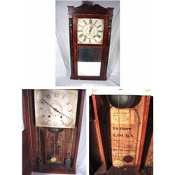 EPHRAIM DOWN WOODEN WORKS STENCIL COLUMN AND SPLAT; BRISTOL, CT. BRONZE LOOKING GLASS; ALL ORIGINAL 