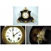 Image 1 : ANSONIA CAST IRON MANTEL TIME AND STRIKE PORCELAIN DIAL WITH FRENCH SASH; ORMOLU HAS BEEN REPAINTED;